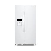 Whirlpool Side-by-Side Refrigerator with Water/Ice Dispenser - 33-in - 21-cu ft - White