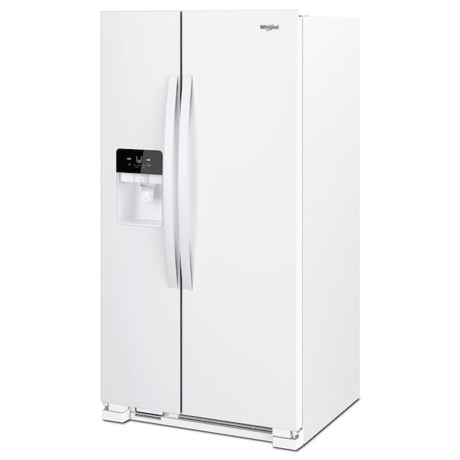 Réfrigérateur juxtaposé Whirlpool avec distributeur d'eau/de glaçons, 33  po, 21 pi³, blanc