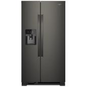 Whirlpool Side-by-Side Refrigerator with EveryDrop Water Filtration System - 33-in - 21-cu ft - Black Stainless Steel