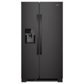 Whirlpool Side-by-Side Refrigerator with Icemaker and Water Filtration - 33-in - 21-cu ft - Black