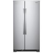 Whirlpool 36-in Side-By-Side Refrigerator with Frameless Glass Shelves - 25-cu ft - Stainless Steel