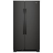 Whirlpool 36-in Side-By-Side Refrigerator with Optional Icemaker - 25-cu ft - Black
