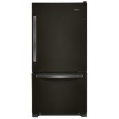 Réfrigérateur Whirlpool de 33 po à congélateur inférieur, 22,1 pi³, acier inoxydable noir