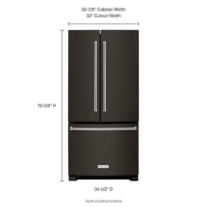 French Door Refrigerator - 33" - 22.1 cu. ft. - Black SS