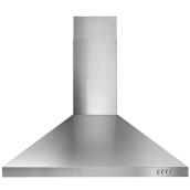 Hotte murale de type cheminée, 30", 400 pi³/min, 69 dBA, inox