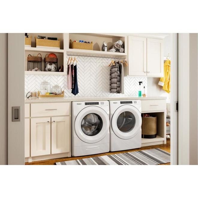 Whirlpool 7.4-Ft³ Stackable Electric Dryer Star 4-Way Venting Wrinkle Shield White ENERGY STAR®