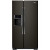 Whirlpool 36-in Counder-Depth Side-by-Side Refrigerator - 21-cu ft - Black Stainless Steel