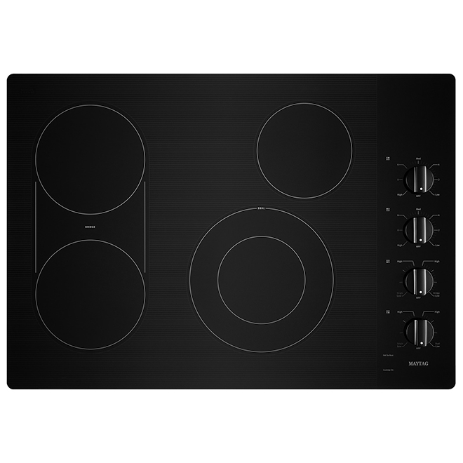 Surface de cuisson électrique Maytag avec grille et plaque chauffante, 30 po, noire