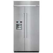 Réfrigérateur côte-à-côte KitchenAid, 42 po, 25,5 pi³, acier inoxydable
