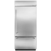 Réfrigérateur encastré à congélateur inférieur de KitchenAid, poignée à gauche, 36 po, 20,9 pi³, acier inoxydable
