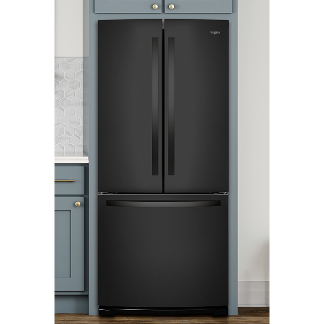 French-Door Refrigerator with Ice Maker - 20 cu. ft. - Black