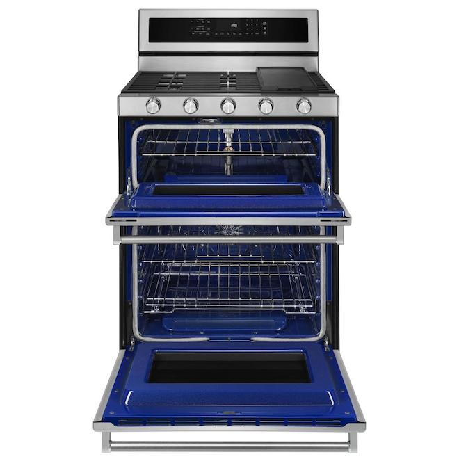 KitchenAid(R) Dual-Oven Gas Range - 30" - 6 cu. ft. - SS