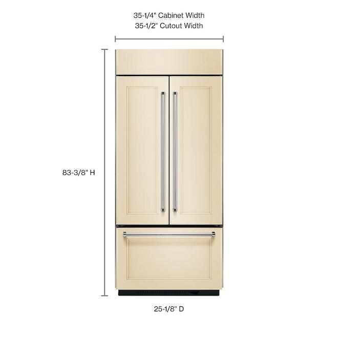 KitchenAid French Door Refrigerator - Panel-Ready - 36-in - 20.8-cu ft