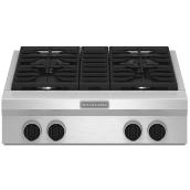 Surface de cuisson au gaz à 4 brûleurs KitchenAid, 30