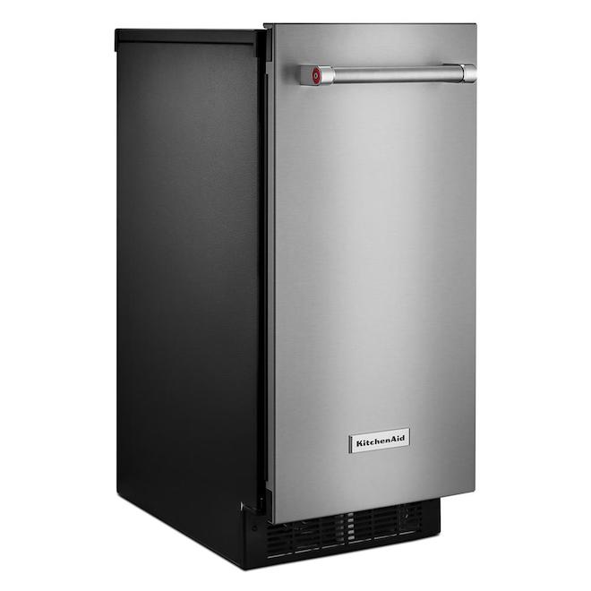 KitchenAid Ice Maker with Automatic Defrost Unit - 15-in - Stainless Steel