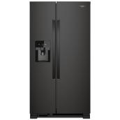 Whirlpool Side-By-Side Refrigerator - 25-cu ft - Energy Star Certified - 36-in - Black