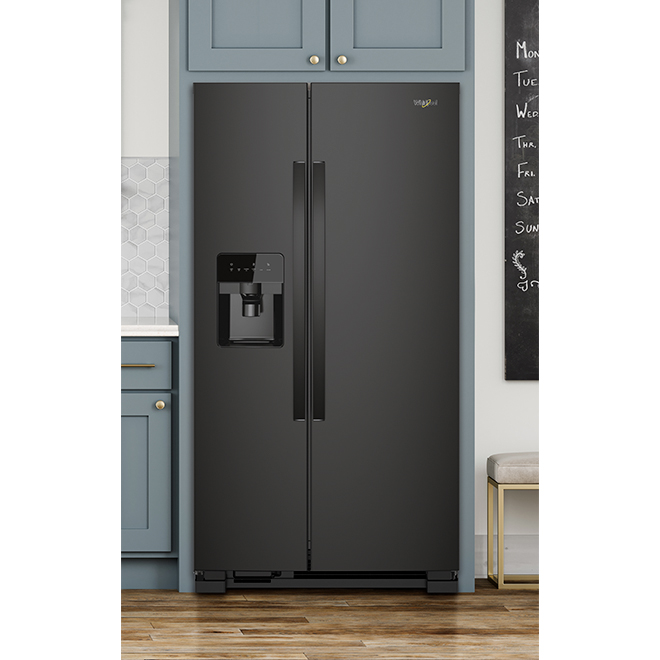 Whirlpool Side-By-Side Refrigerator - 25-cu ft - ENERGY STAR® - 36-in - Black