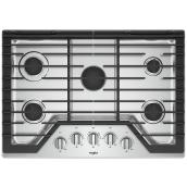 Whirlpool(TM) Gas Cooktop - 5 Burners - 30in - Stainless Steel