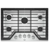 Whirlpool Gas Cooktop - 5 Burners - 36-in - 18,000 BTU - Stainless Steel