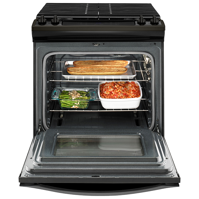Whirlpool(TM) Gas Range with Frozen Bake 30" Black SS WEG515S0FV RONA