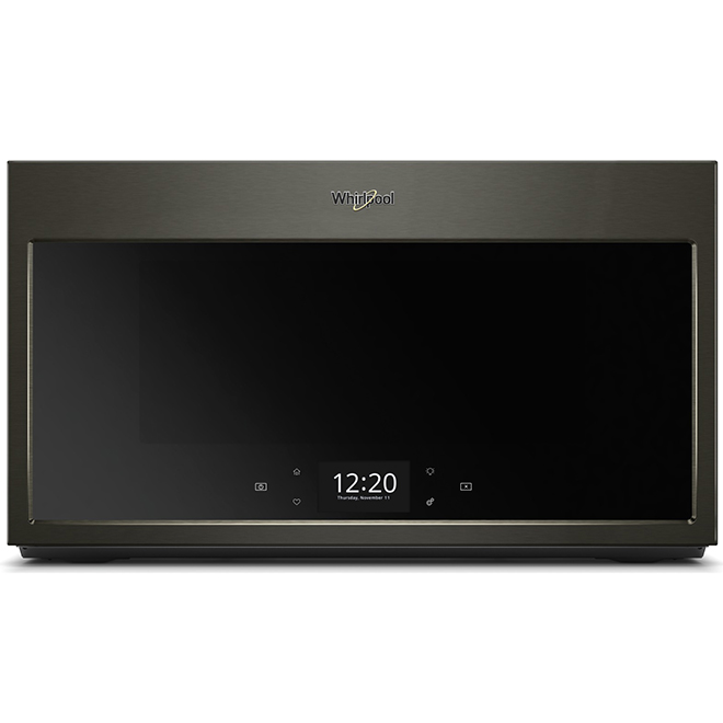 Four à micro-ondes à hotte intégrée, 1000 W, 1,9 pi³, inox noir