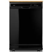 Whirlpool Portable Dishwasher - 24-in - Black - 64-dB - Heated Dry Option