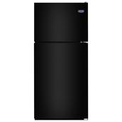 Maytag Top-Freezer Refrigerator with PowerCold Feature and Optional Ice Maker Kit - 33-in - 21-cu ft - Black