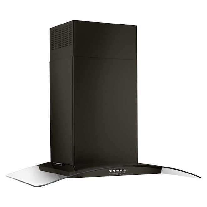 WHIRLPOOL WallMounted Range Hood 400 CFM 36" Black Stainless