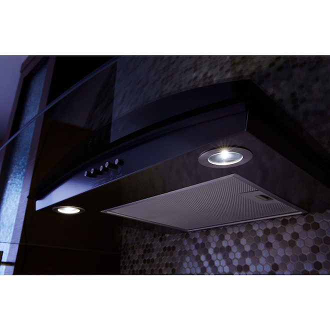 WHIRLPOOL WallMounted Range Hood 400 CFM 36" Black Stainless
