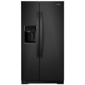 Whirlpool Side-by-Side Refrigerator with Icemaker - 36-in - 21-cu ft - Black
