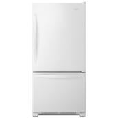 Whirlpool 33-in Bottom-Freezer Refrigerator with Accu-Chill and Ice Maker - 22.1-cu ft - White