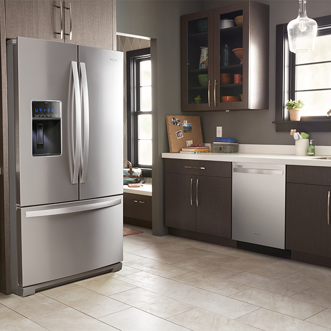 36-in Whirlpool French Door Refrigerator - 27-cu ft - Stainless Steel