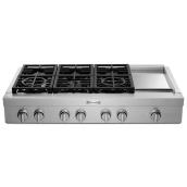 Built-In Gas Cooktop/Griddle - 48" -  6 Burners - Stainless