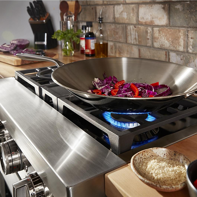 KitchenAid Smart Dual Fuel Range Deep Recessed Avocado Cream 4