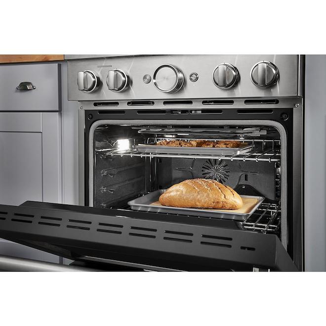 Cuisinière biénergie intelligente KitchenAid, encastrée, noir impérial, 4 brûleurs