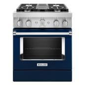 Cuisinière biénergie intelligente KitchenAid, encastrée, noir impérial, 4 brûleurs