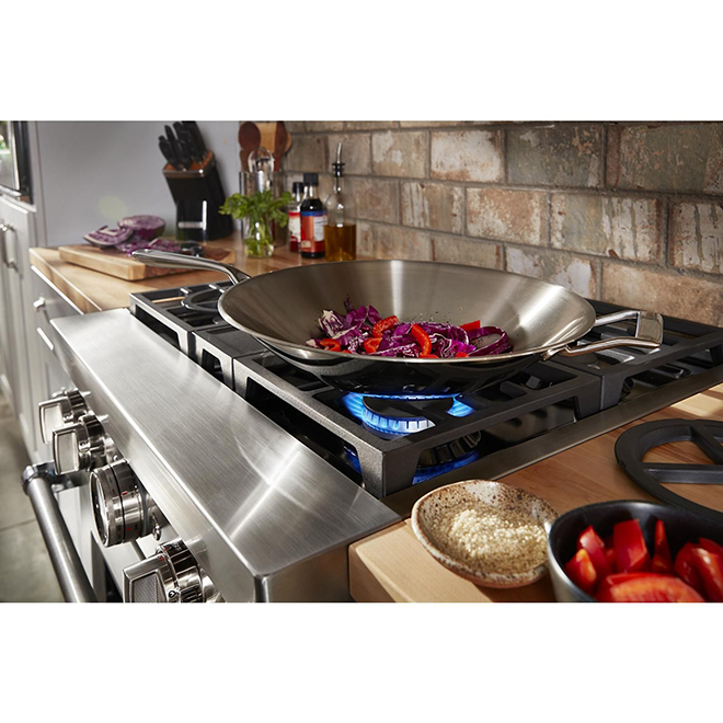 KitchenAid Smart Dual Fuel Range - Deep Recessed - Misty Blue - 4 Burners