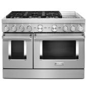 Cuisinière biénergie KitchenAid, acier inoxydable, 48 po l., 6 brûleurs