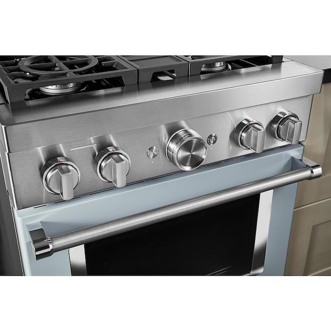 KitchenAid 4-Burner Gas Range - Freestanding - Sky-Blue - Smart Compatible - 37 1/2-in H x 29 7/8-in W x 30 1/4-in D
