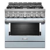 Cuisinière au gaz deux brûleurs KitchenAid, 6 brûleurs, commande vocale, intelligente