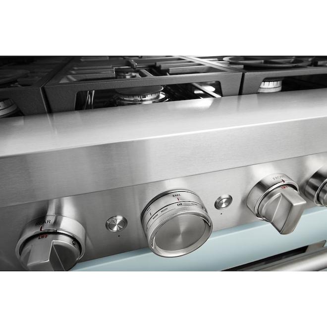 Cuisinière au gaz deux brûleurs KitchenAid, 6 brûleurs, commande vocale, intelligente