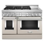 Cuisinière à gaz à plaque chauffante et 6 brûleurs KitchenAid Whirlpool, à deux fours, 36 h. x 47,88 po l. x 30,25 po p.