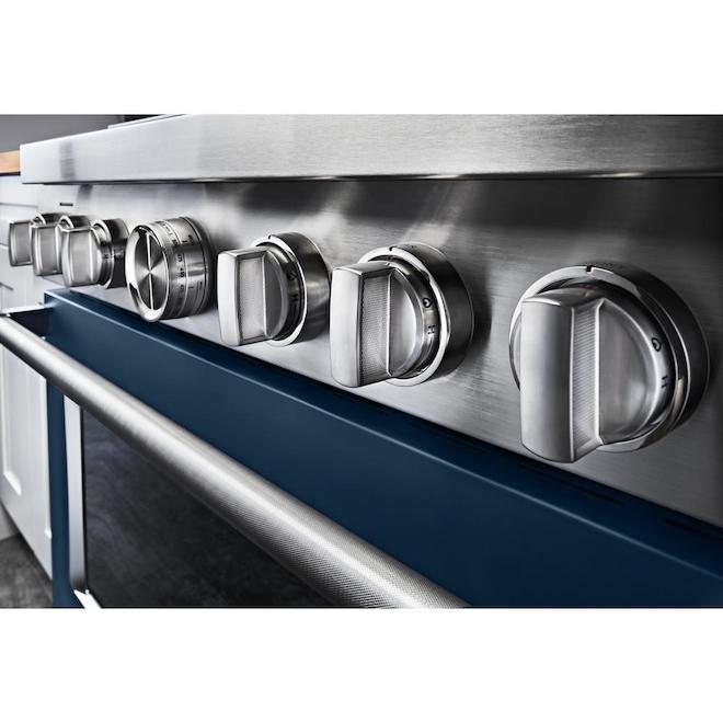 KitchenAid Smart Dual Fuel Range - Deep Recessed - Ink Blue - 6 Burners