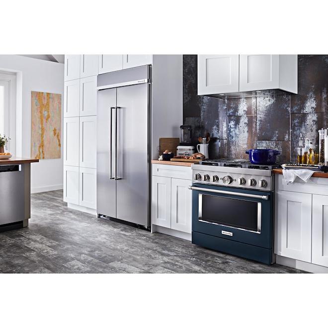 KitchenAid Smart Dual Fuel Range - Deep Recessed - Ink Blue - 6 Burners