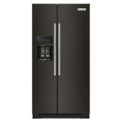 Réfrigérateur côte-à-côte KitchenAid, 22,6 pi³, inox noir