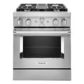 KitchenAid Dual Fuel Range - 4 Burners - 30-in W - Stainless Steel