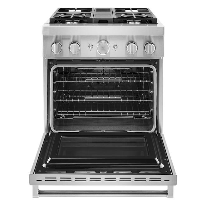 KitchenAid Dual Fuel Range - 4 Burners - 30-in W - Stainless Steel