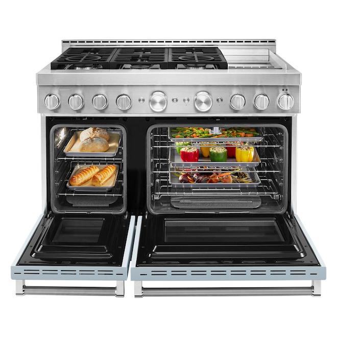Kitchenaid 6 Burner - Dual Fuel - Voice Controlled - App Compatible - Door Lock - Gas Oven