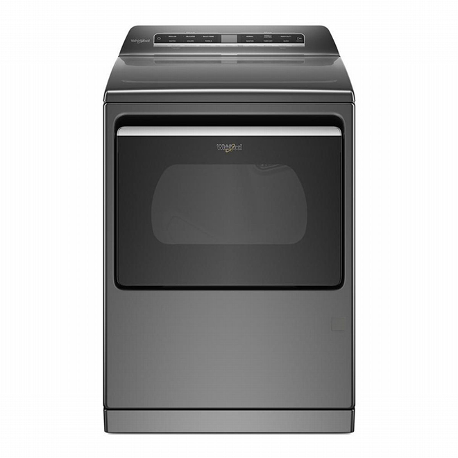 Whirlpool Smart Capable Top Load Gas Dryer - Steam Cycle - 7.4-cu ft - 27-in - Chrome Shadow