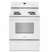 Whirlpool Freestanding Single Oven Electric Range - Self-cleaning - White Finish - Oven Window